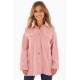 Mad Girls Oversize Soft Pink Woolen Jacket Mg1199 - Pudra