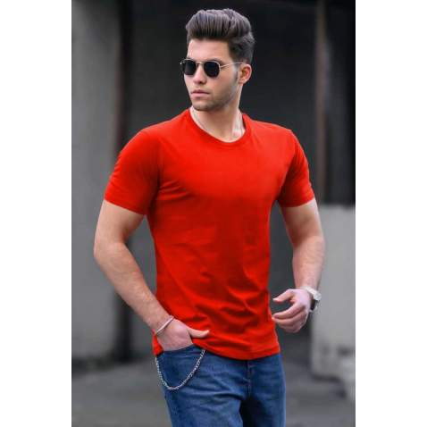 Madmext Men Basic Orange T-shirt 3006 - Turuncu