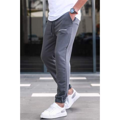 Madmext Men Smoke Gray Printed Sweatpants 5617 - Füme