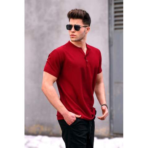 Men Maroon Basic T-Shirt - Bordo