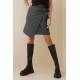 Women Anthracite Basic Skirt Short - Antrasit