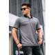 Men Basic Smoke Gray Polo T-Shirt - Füme