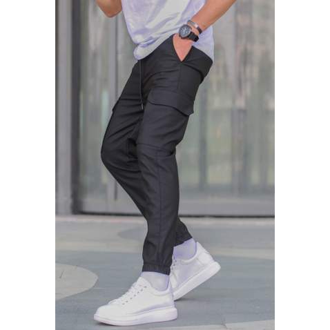 Men Black Cargo Trousers 5463 - Siyah