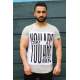 Madmext Grey Printed T-shirt for Men 3001 - Gri