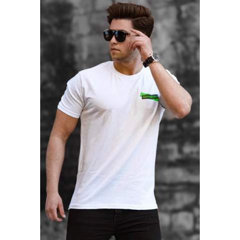 Madmext Men Printed White T-shirt 5270 - Beyaz