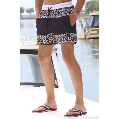 Black Designed Swim Shorts 5788 - Siyah