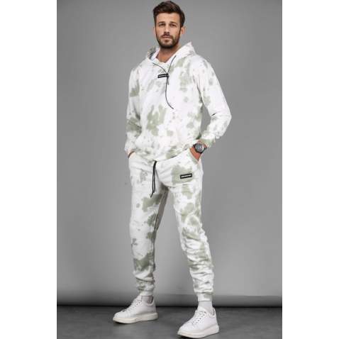 Madmext Green Tie-Dye Men Tracksuit Set 4758 - Yeşil