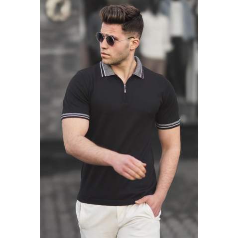 Madmext Men Plain Black Polo T-shirt 5099 - Siyah