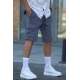 Smoke Gray Capri Shorts with Cargo Pockets 5737 - Füme