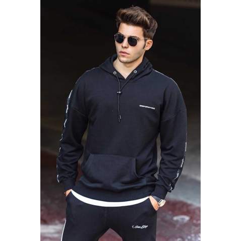 Madmext Black Basic Men's Hoodie 4721 - Siyah