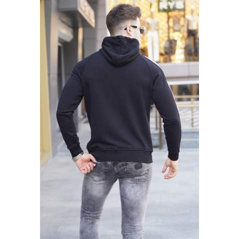 Madmext Men Black Hoodie Sweatshirt 5290 - Siyah