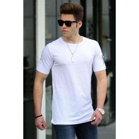 Madmext White T-shirt for Men 4103 - Beyaz