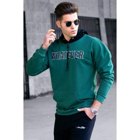 Madmext Green Hoodie Sweatshirt 4774 - Yeşil