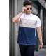 Madmext Men Color Blocked White T-shirt 5826 - Beyaz