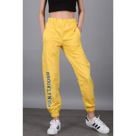 Mad Girls Yellow Sweatpants MG1102 - Sarı