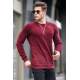 Maroon Basic Knitwear Sweater 5965 - Bordo