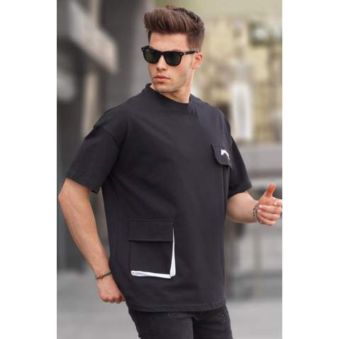 Men Oversize Black T-Shirt 5833 - Siyah