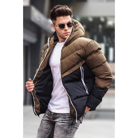 Men Khaki Puffer Jacket 5700 - Haki