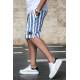 Madmext Saxe Striped Capri for Men 2915 - Sax mavi