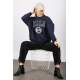 Mad Girls Navy Blue Sweatshirt MG1208 - Lacivert