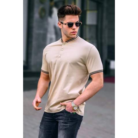 Men Beige Polo T-Shirt - Bej