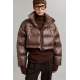 Mad Girls Brown Puffer Jacket MG1398 - Kahverengi