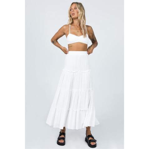 Mad Girls Pleated White Skirt MG1403 - Beyaz