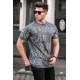 Madmext Men Printed Smoke Gray T-shirt 5818 - Füme