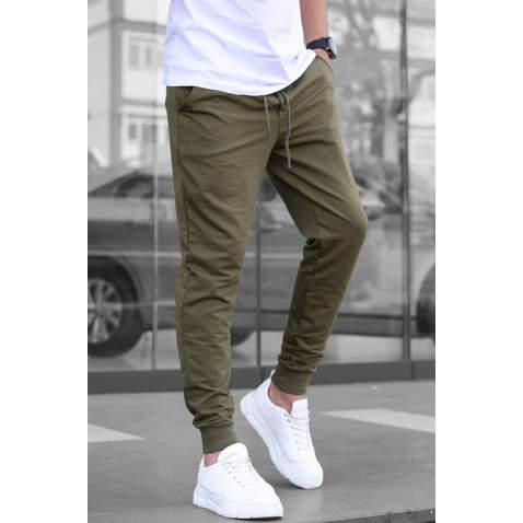 Madmext Men Elastic Bottom Khaki Sweatpants 4821 - Haki