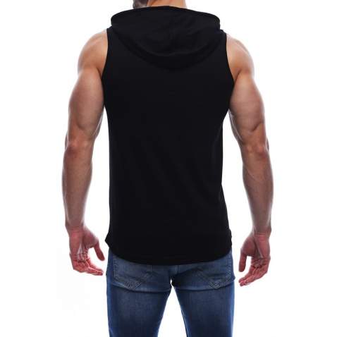 Madmext Men Black Tank Top Hoodie 2858 - Siyah