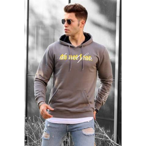 Madmext Anthracite Men's Hoodie 4771 - Antrasit