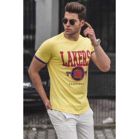 Madmext Men Yellow T-shirt 5201 - Sarı