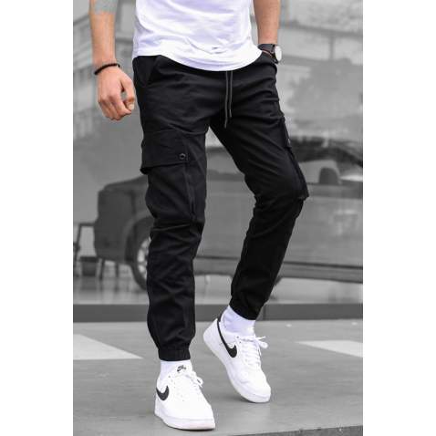 Men Black Cargo Trousers 5647 - Siyah