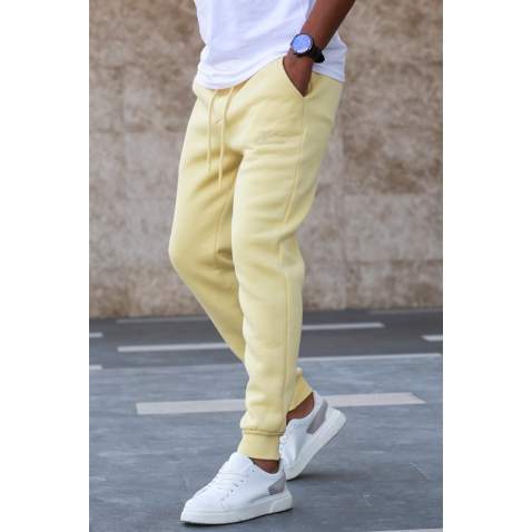 Madmext Men Plain Yellow Sweatpants 5433 - Sarı