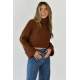 Mad Girls Brown Turtleneck Sweater MG1402 - Kahverengi