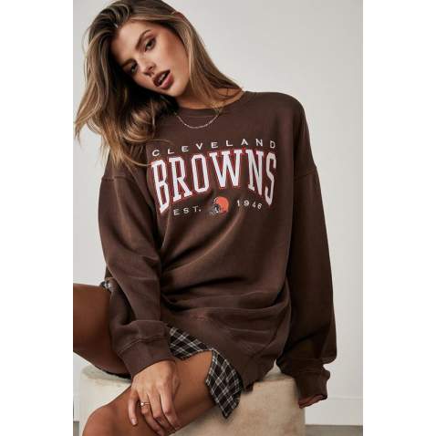 Mad Girls Printed Brown Sweatshirt Mg1210 - Kahverengi