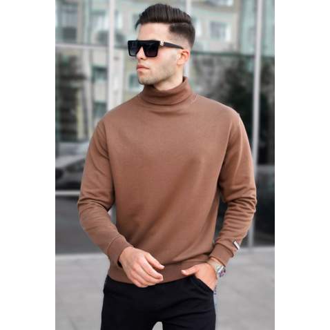 Madmext Men Turtleneck Brown Sweater 5317 - Kahverengi