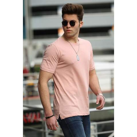 Madmext Soft Pink T-shirt for Men 4103 - Pudra