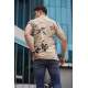 Men Designed Beige Polo T-Shirt - Bej