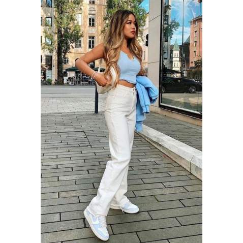 Mad Girls White Palazzo Jeans Mg1189 - Beyaz