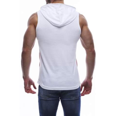 Madmext Men White Tank Top Hoodie 2858 - Beyaz