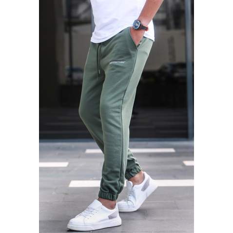 Madmext Men Khaki Printed Sweatpants 5617 - Haki