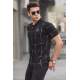 Men Designed Black Polo T-Shirt 5887 - Siyah