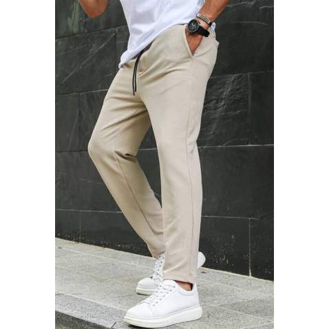 Beige Basic Jogger Trousers 5465 - Bej