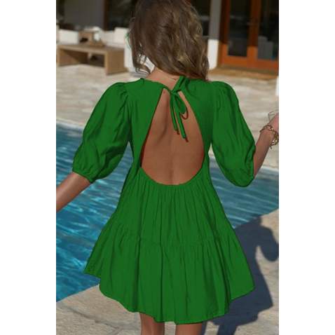 Women Green Mini Dress - Yeşil