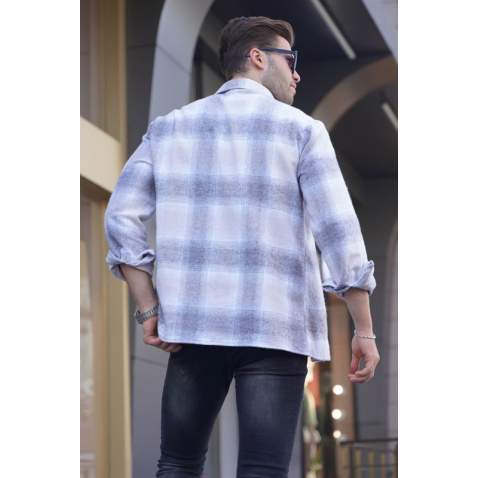 Cream Plaid Shirt 5527 - Camel