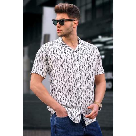 Madmext Men White Designed Shirt 5533 - Beyaz