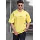 Madmext Yellow Oversize Printed T-shirt for Men 5234 - Sarı