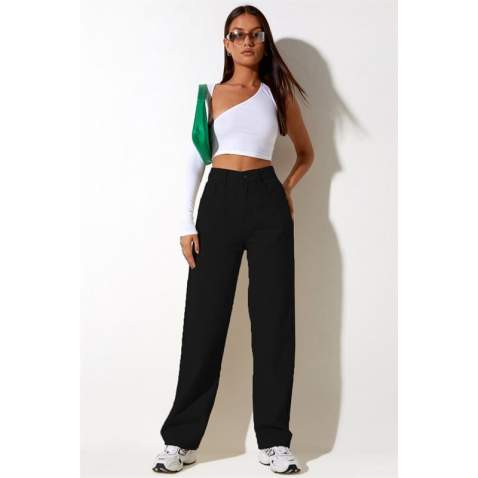 Mad Girls Black Palazzo Jeans Mg1247 - Siyah