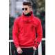 Madmext Red Button Up Sweatshirt 4411 - Kırmızı